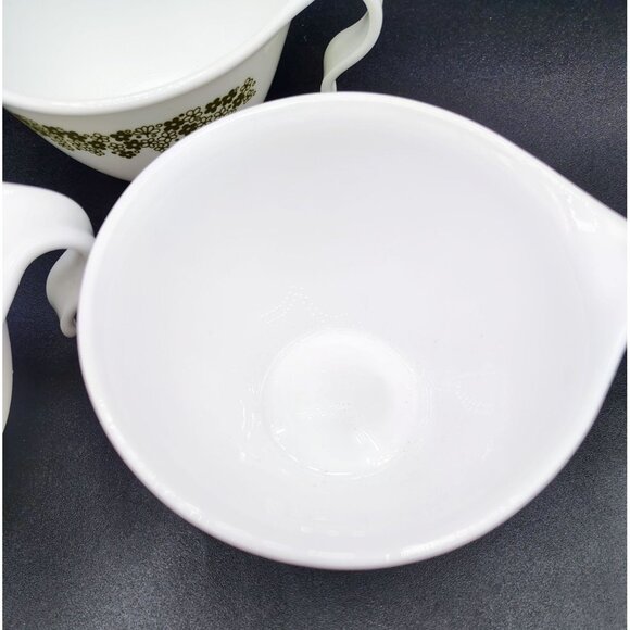Coffee Cups Spring Blossom Green Crazy Daisy Corning Ware Vintage Lot of 3 - Picture 7 of 16